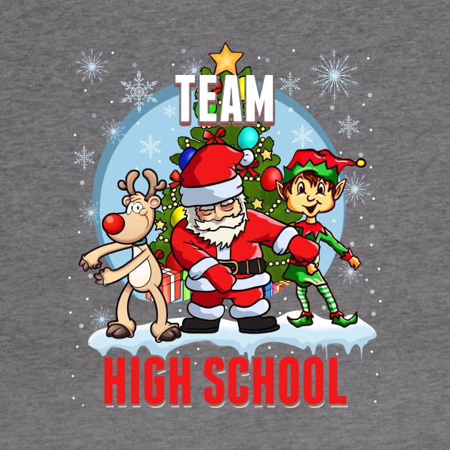 Team High School Santa Elf Reindeer Flossing Kids Christmas by johnbbmerch